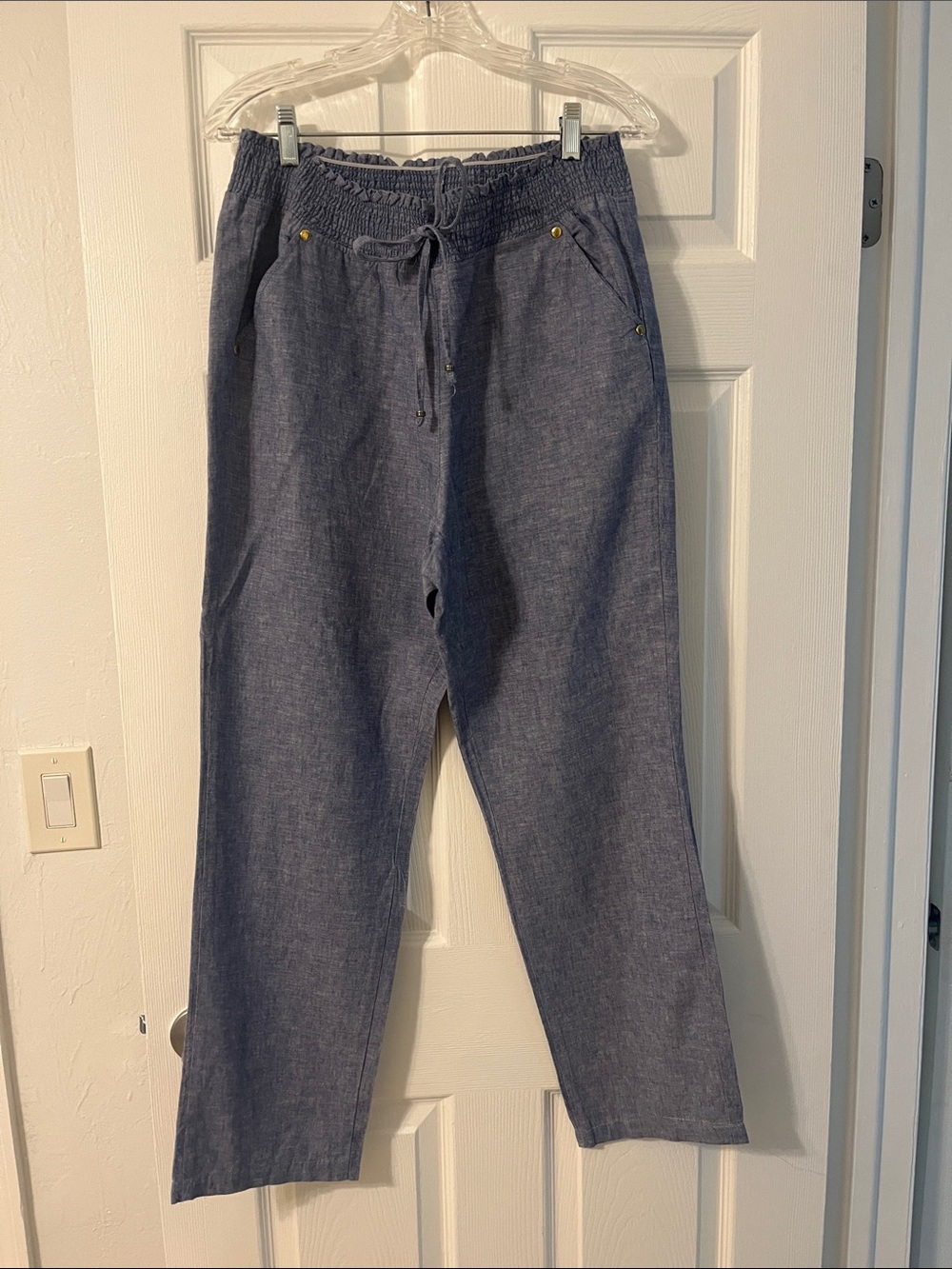 Guess Indigo Chambray Drawstring Pants